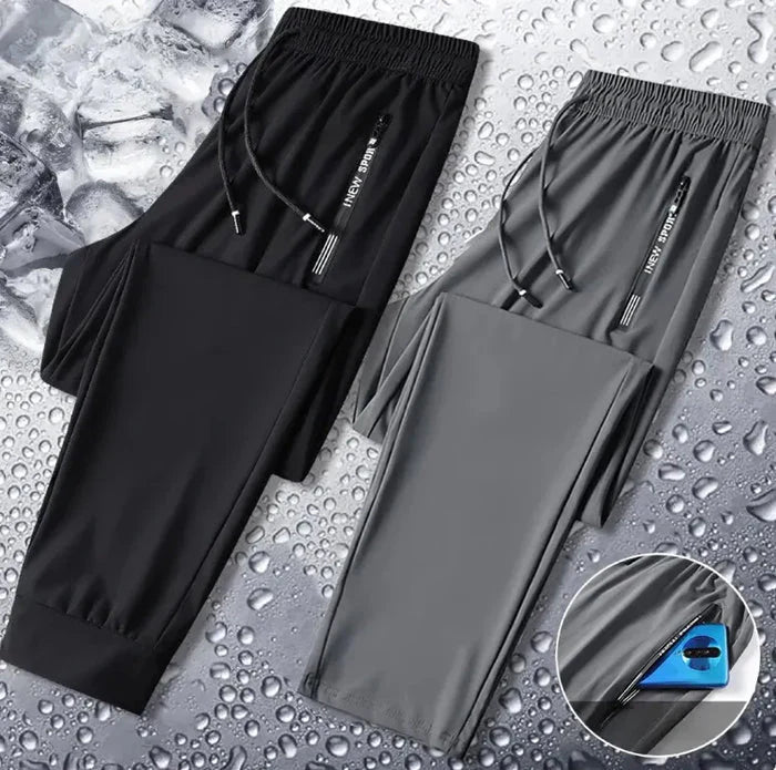 COMBO OF 2 MEN'S SPORTS REGULAR FIT COOL PANTS WITH TWO SIDE POCKETS ( BLACK + GREY )