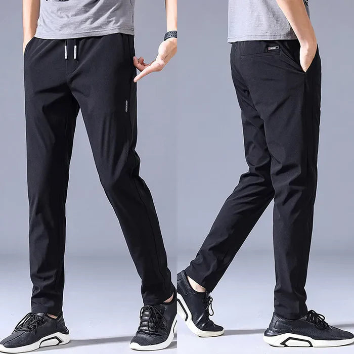 COMBO OF 2 MEN'S SPORTS REGULAR FIT COOL PANTS WITH TWO SIDE POCKETS ( BLACK + GREY )