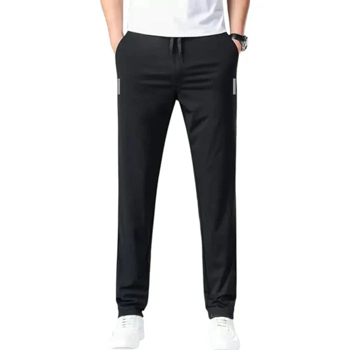 COMBO OF 2 MEN'S SPORTS REGULAR FIT COOL PANTS WITH TWO SIDE POCKETS ( BLACK + GREY )